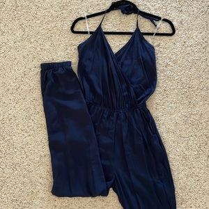 Lulu’s Navy Halter Jumpsuit